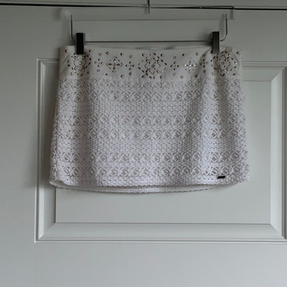 HOLLISTER Eyelet Mini Skirt with Silver Studs